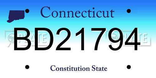BD21794 Connecticut License Plate