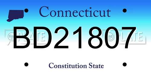 BD21807 Connecticut License Plate