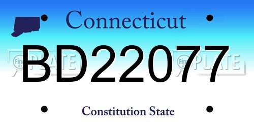 BD22077 Connecticut License Plate