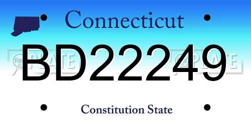 BD22249 Connecticut License Plate