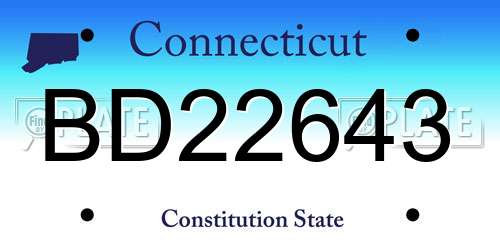 BD22643 Connecticut License Plate