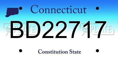 BD22717 Connecticut License Plate