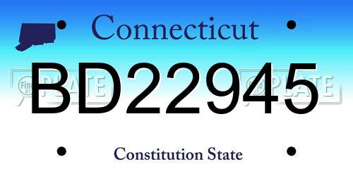 BD22945 Connecticut License Plate