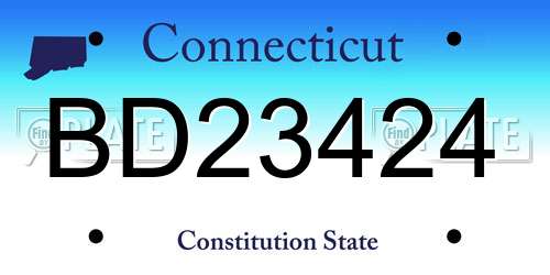 BD23424 Connecticut License Plate