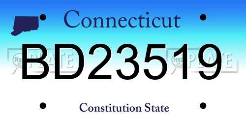 BD23519 Connecticut License Plate