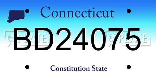 BD24075 Connecticut License Plate