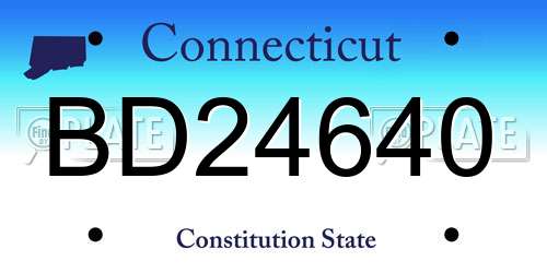 BD24640 Connecticut License Plate