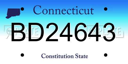 BD24643 Connecticut License Plate