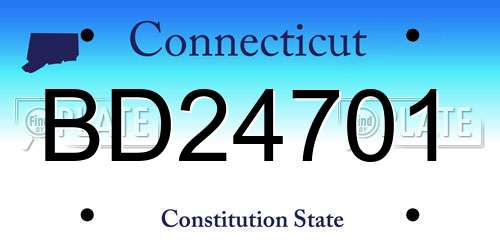 BD24701 Connecticut License Plate