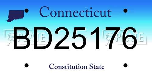 BD25176 Connecticut License Plate