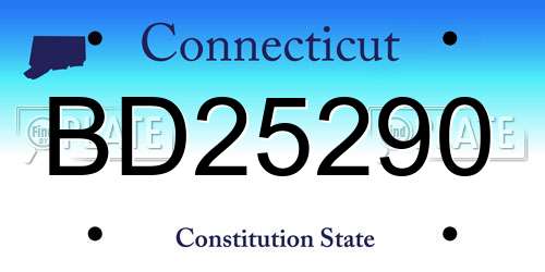 BD25290 Connecticut License Plate