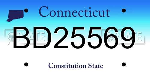 BD25569 Connecticut License Plate