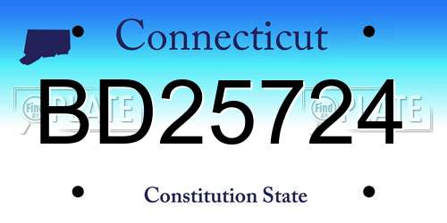 BD25724 Connecticut License Plate