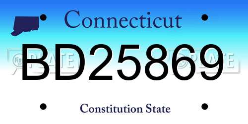 BD25869 Connecticut License Plate