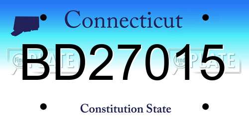 BD27015 Connecticut License Plate