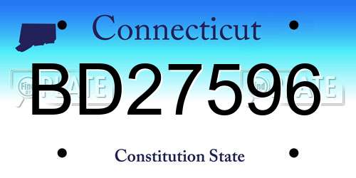 BD27596 Connecticut License Plate