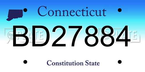 BD27884 Connecticut License Plate
