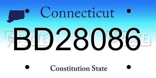 BD28086 Connecticut License Plate