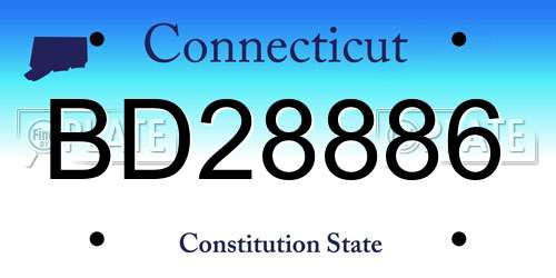 BD28886 Connecticut License Plate