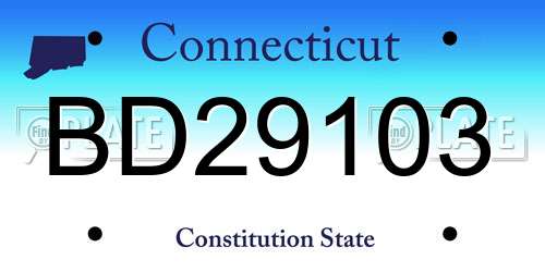 BD29103 Connecticut License Plate
