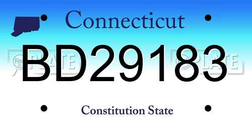 BD29183 Connecticut License Plate