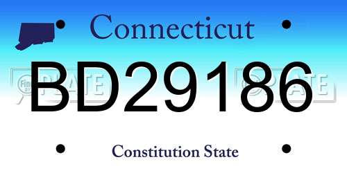 BD29186 Connecticut License Plate