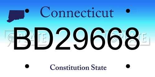 BD29668 Connecticut License Plate