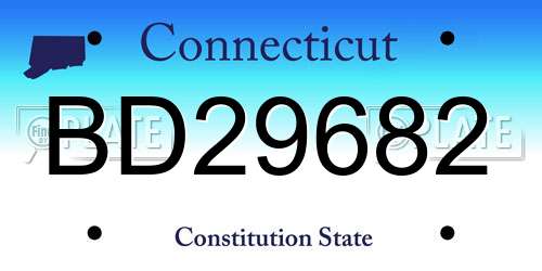BD29682 Connecticut License Plate