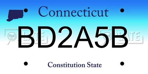 BD2A5B Connecticut License Plate