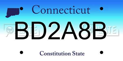 BD2A8B Connecticut License Plate