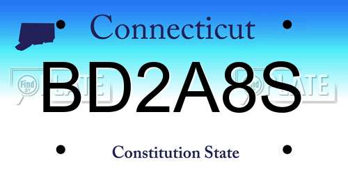 BD2A8S Connecticut License Plate