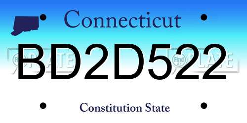 BD2D522 Connecticut License Plate