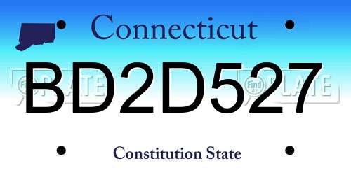BD2D527 Connecticut License Plate