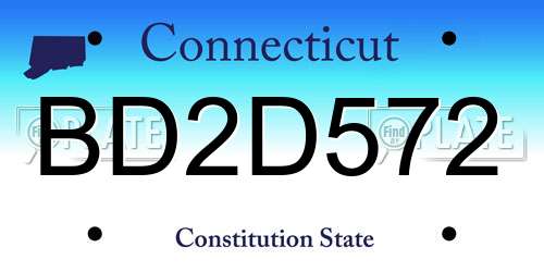 BD2D572 Connecticut License Plate