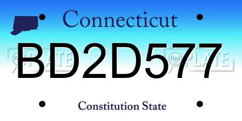 BD2D577 Connecticut License Plate