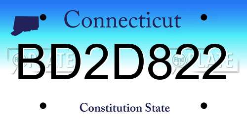 BD2D822 Connecticut License Plate