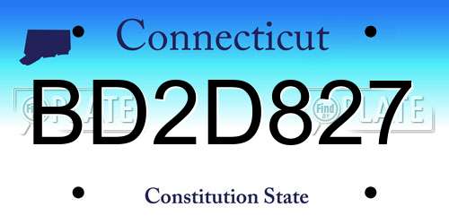 BD2D827 Connecticut License Plate