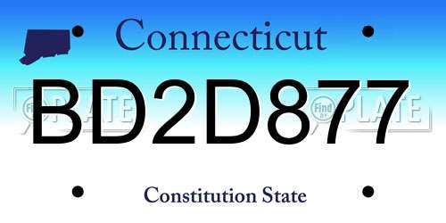 BD2D877 Connecticut License Plate