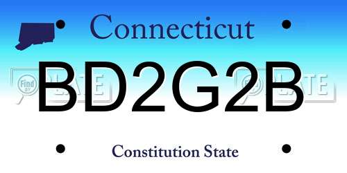 BD2G2B Connecticut License Plate