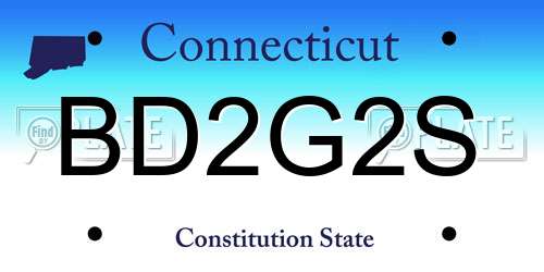 BD2G2S Connecticut License Plate