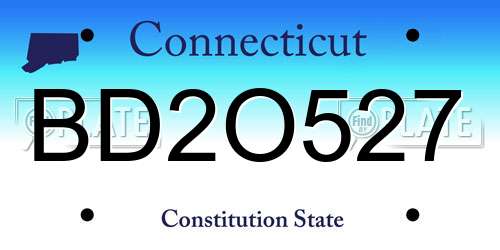 BD2O527 Connecticut License Plate