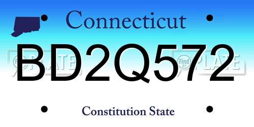 BD2Q572 Connecticut License Plate