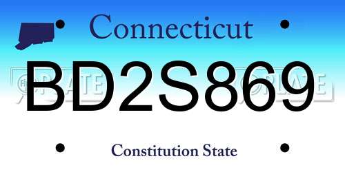 BD2S869 Connecticut License Plate