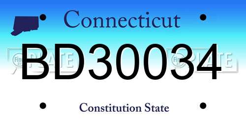 BD30034 Connecticut License Plate