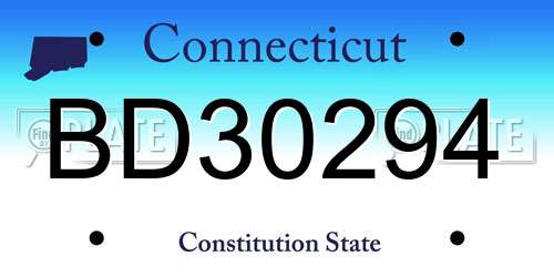 BD30294 Connecticut License Plate