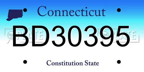 BD30395 Connecticut License Plate