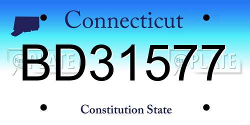 BD31577 Connecticut License Plate