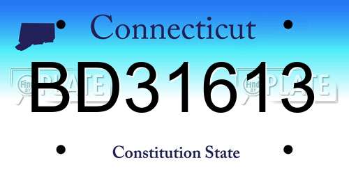 BD31613 Connecticut License Plate