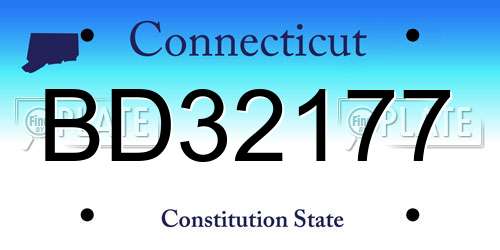BD32177 Connecticut License Plate