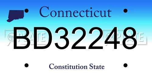 BD32248 Connecticut License Plate
